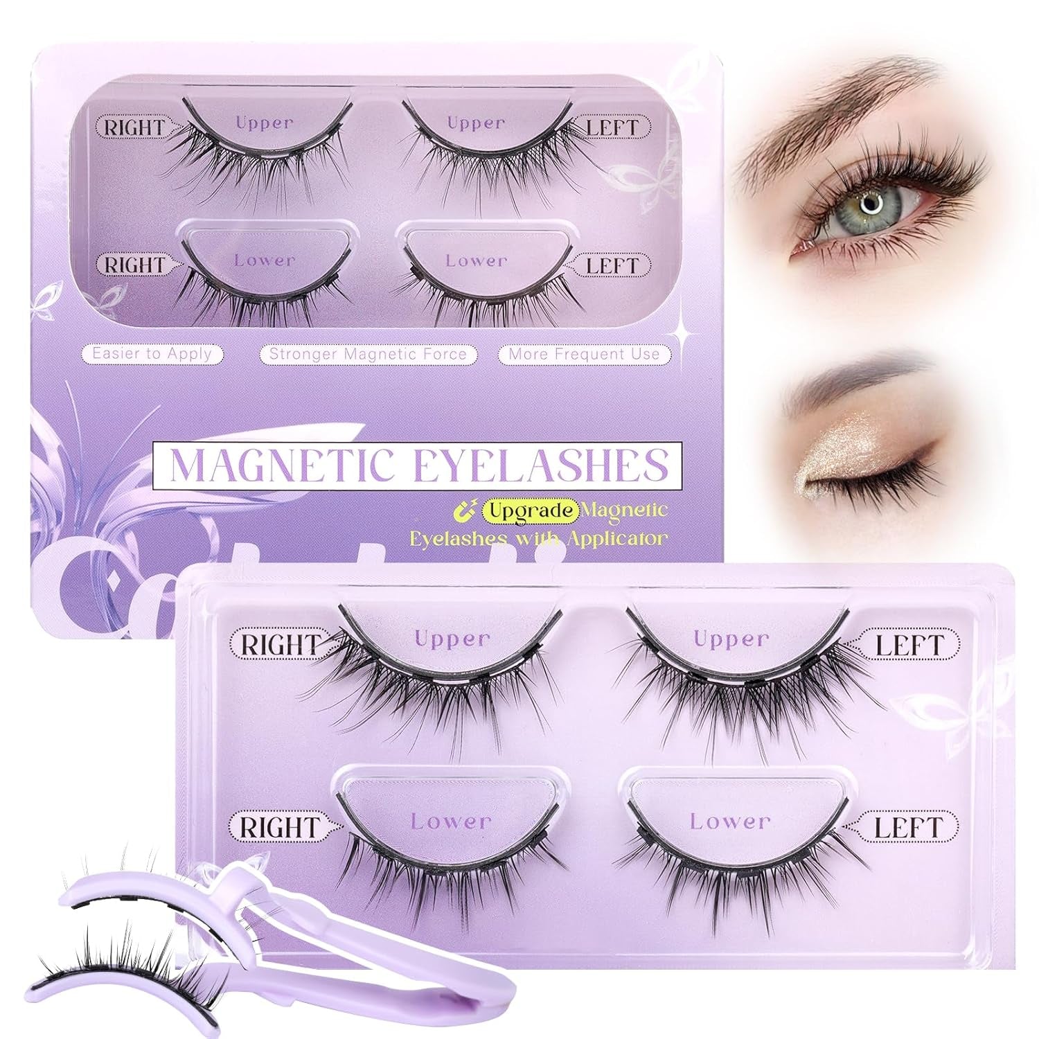 No-Glue Magnetic Eyelashes with Applicator | Reusable Natural-Look Lash Kit