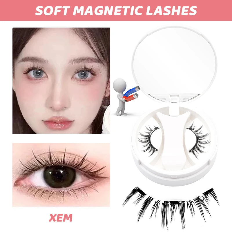 No-Glue Magnetic Eyelashes with Applicator | Reusable Natural-Look Lash Kit