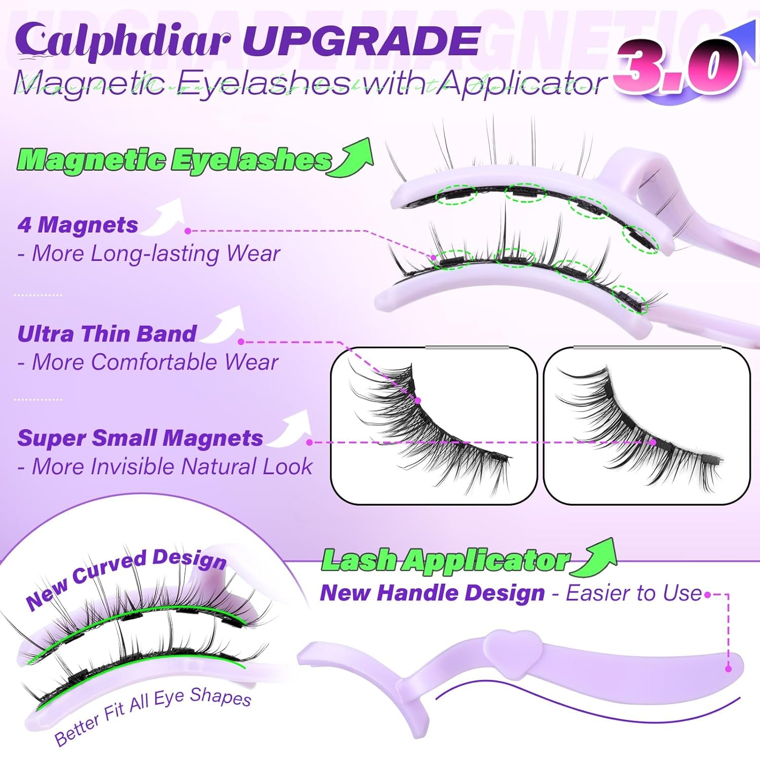 No-Glue Magnetic Eyelashes with Applicator | Reusable Natural-Look Lash Kit