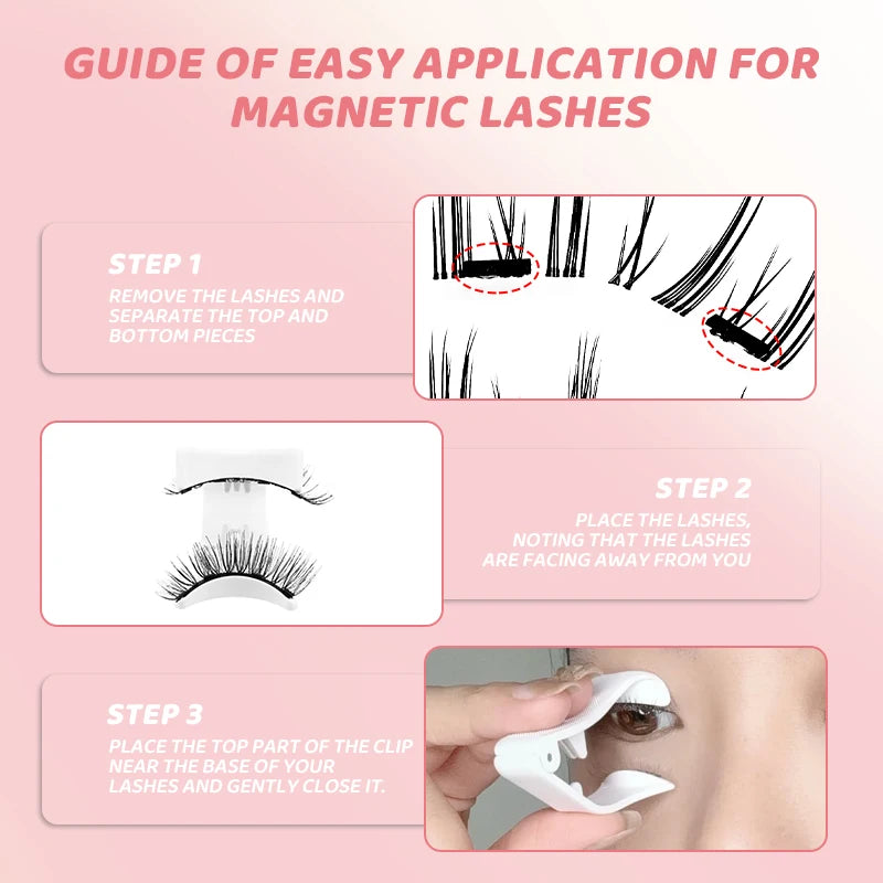 No-Glue Magnetic Eyelashes with Applicator | Reusable Natural-Look Lash Kit